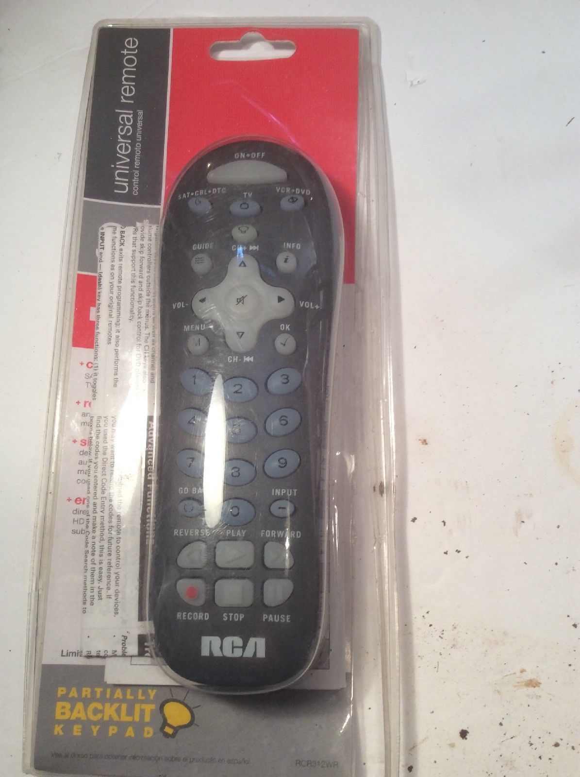 RCA 3-Device Universal Remote | RCR312wr Great Condition With Paperwork.