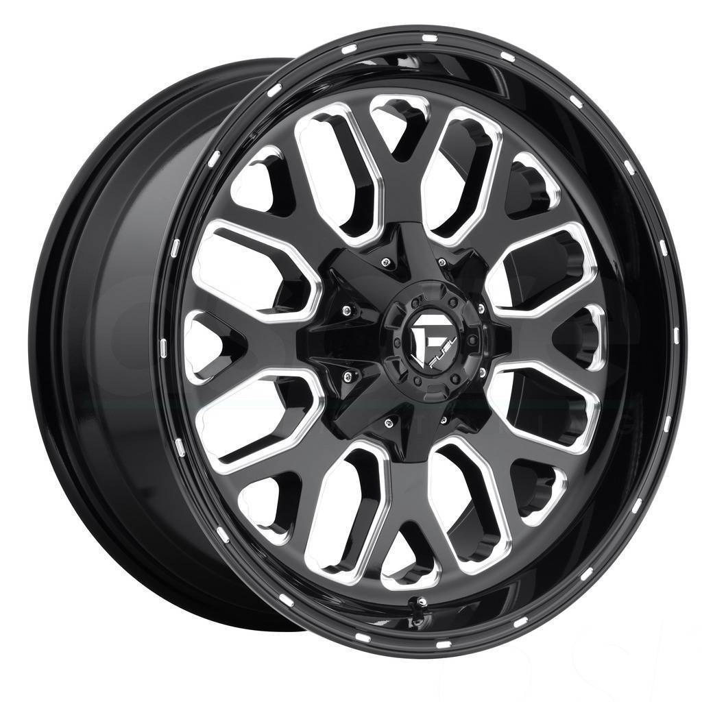 One 20x10 Fuel Titan D588 8x170 -18 Black Milled Wheels Rims - Wheels