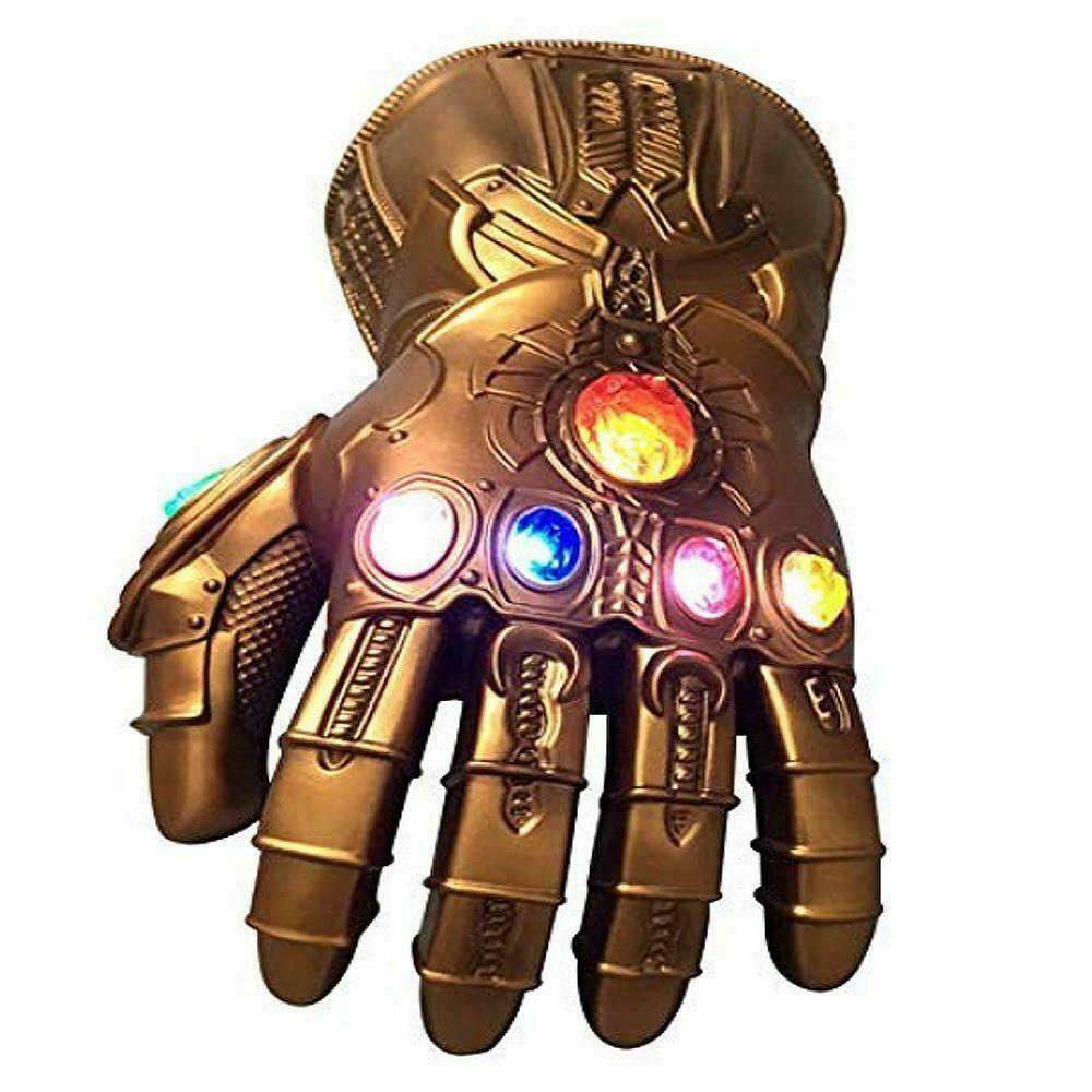 Thanos Mask Infinity Gauntlet LED Gloves Marvel Costume Latex War Halloween
