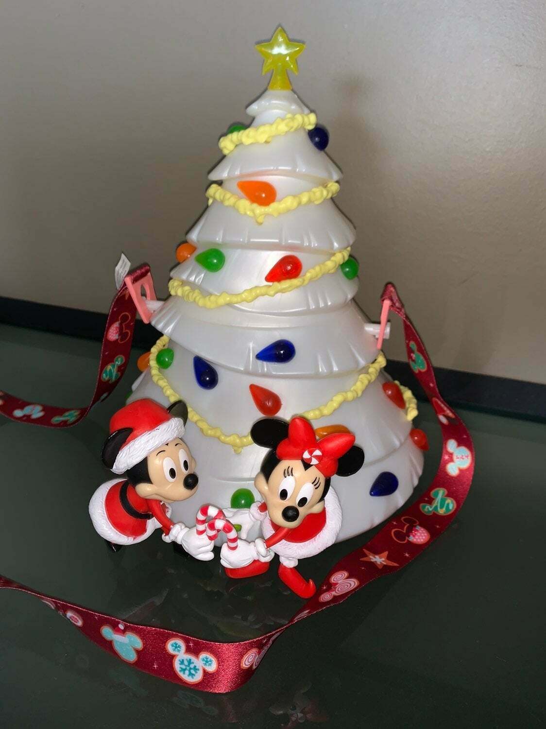 Disney Parks Mickey Mouse Light Up Tree Popcorn Bucket Christmas ...