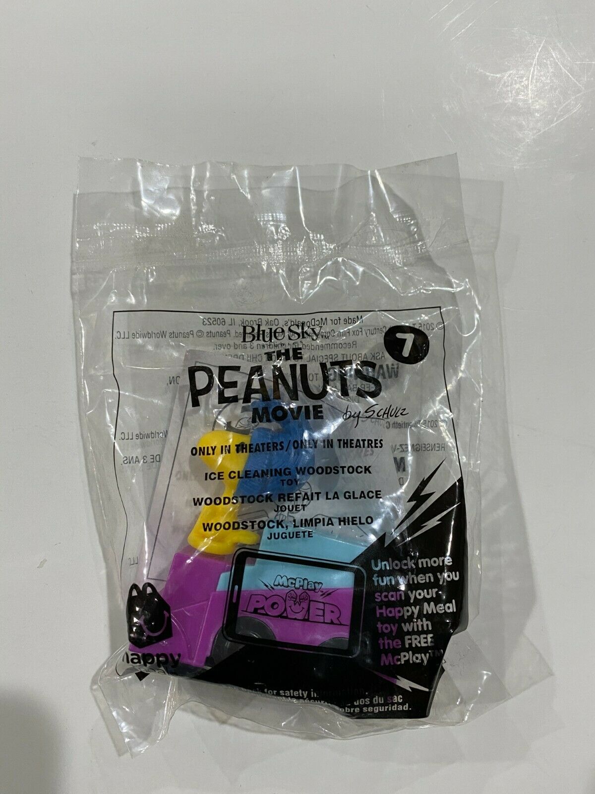 MCDONALD'S THE PEANUTS MOVIE ICE CLEANING WOODSTOCK#7 HAPPY MEAL TOYS BOYS/GIRLS 