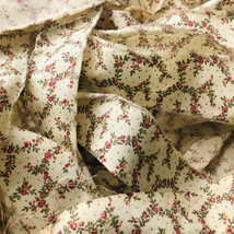 Hand Torn French Cottage Floral Cotton Fabric Ribbon - £2.76 GBP