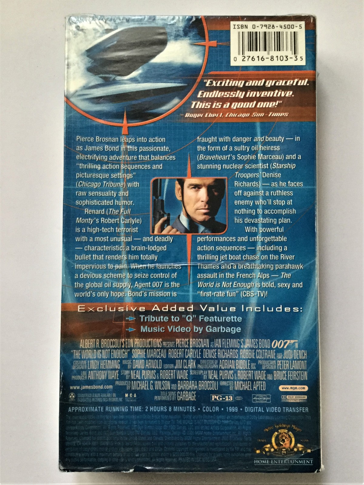 007 THE WORLD IS NOT ENOUGH with Pierce Brosnan VHS 1999 - VHS Tapes