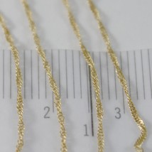 18K YELLOW GOLD MINI SINGAPORE BRAID ROPE CHAIN 18 INCHES, 1 MM, MADE IN ITALY image 2