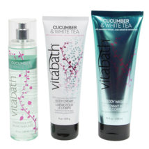 Vitabath Cucumber &amp; White Tea Body Care, Wash, and Cream 3 PCS Gift Set - $36.50