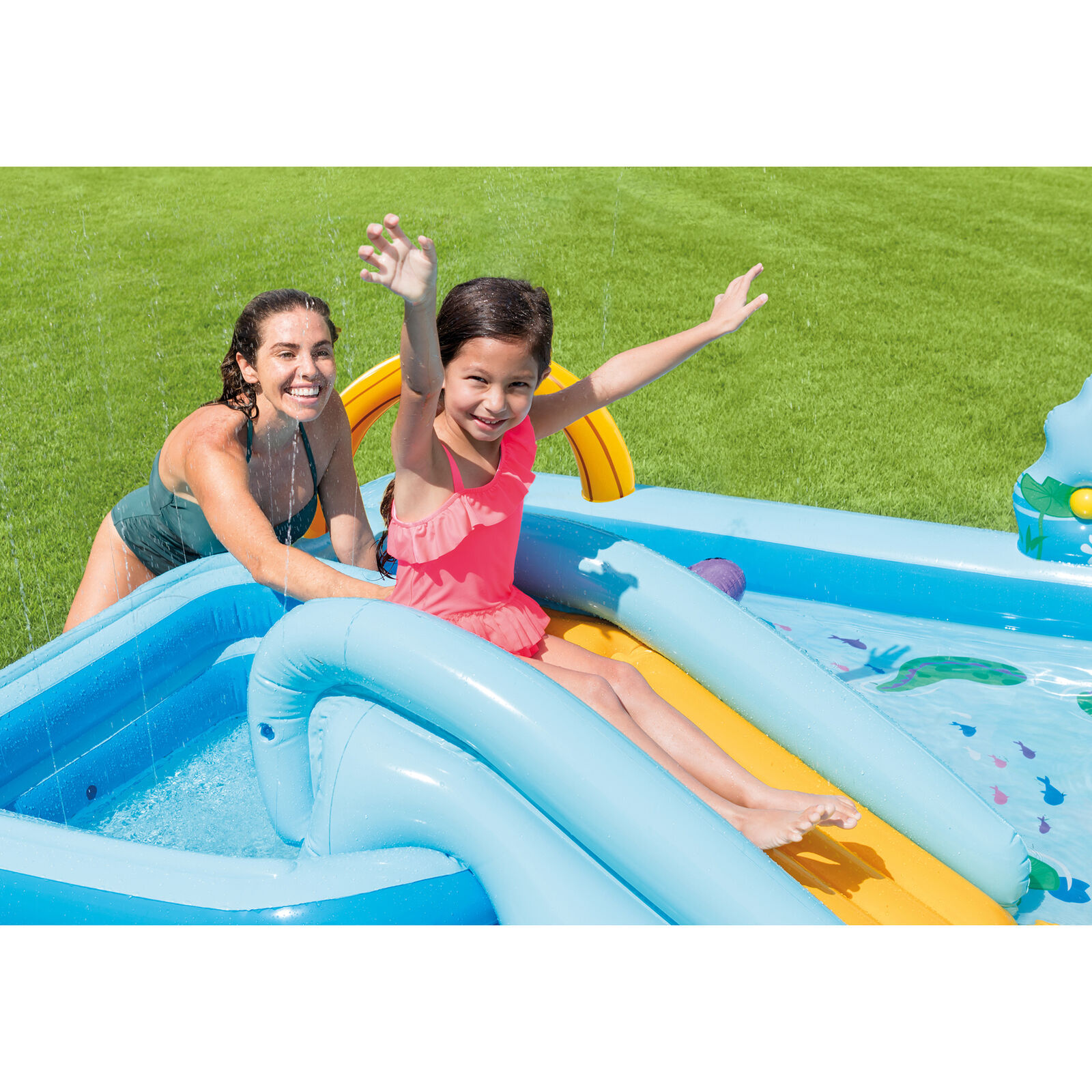 intex jungle adventure play center inflatable kiddie spray wading pool