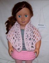 American Girl Pink Shawl, Handmade Crochet, 18 Inch Doll - $10.00