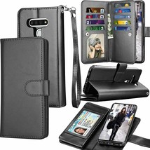 LG Stylo 6 Wallet Case Leather Flip Folio Stand Magnetic Detachable Cover Black - $39.55