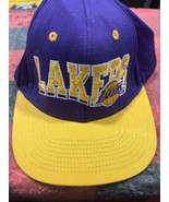 Vintage Los Angeles Lakers Adidas Purple Yellow SnapBack Hat  Excellent - $31.99