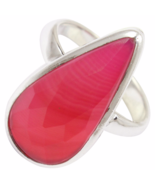 Beautiful Faceted Botswana Agate Ring, Size 7.5 or P for UK, 925 Silver - $28.00