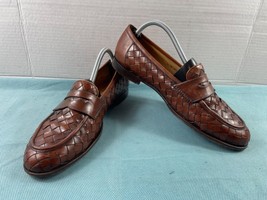 Cole Haan Mens Shoes Brown 9 D Woven Leather Slip On Casual Dress Penny ... - $49.32