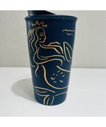 starbucks Golden mermaid navy blue tumbler travel mug 12oz - $44.55