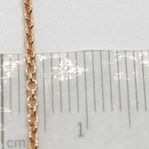 18K ROSE GOLD CHAIN 1.2 MM ROLO ROUND CIRCLE LINK, 15.75 INCHES, MADE IN ITALY image 4