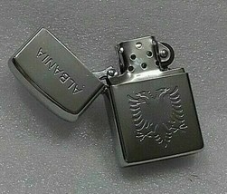 Metallic Zippo Lighter Albania Flag Lighter Vintage Souvenir Feuerzeug Briquet - $23.03