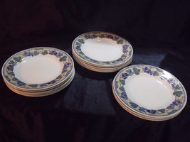 Set Of (13) Churchill China Made In England Grapes Border 8" Porcelain Plates - $44.55