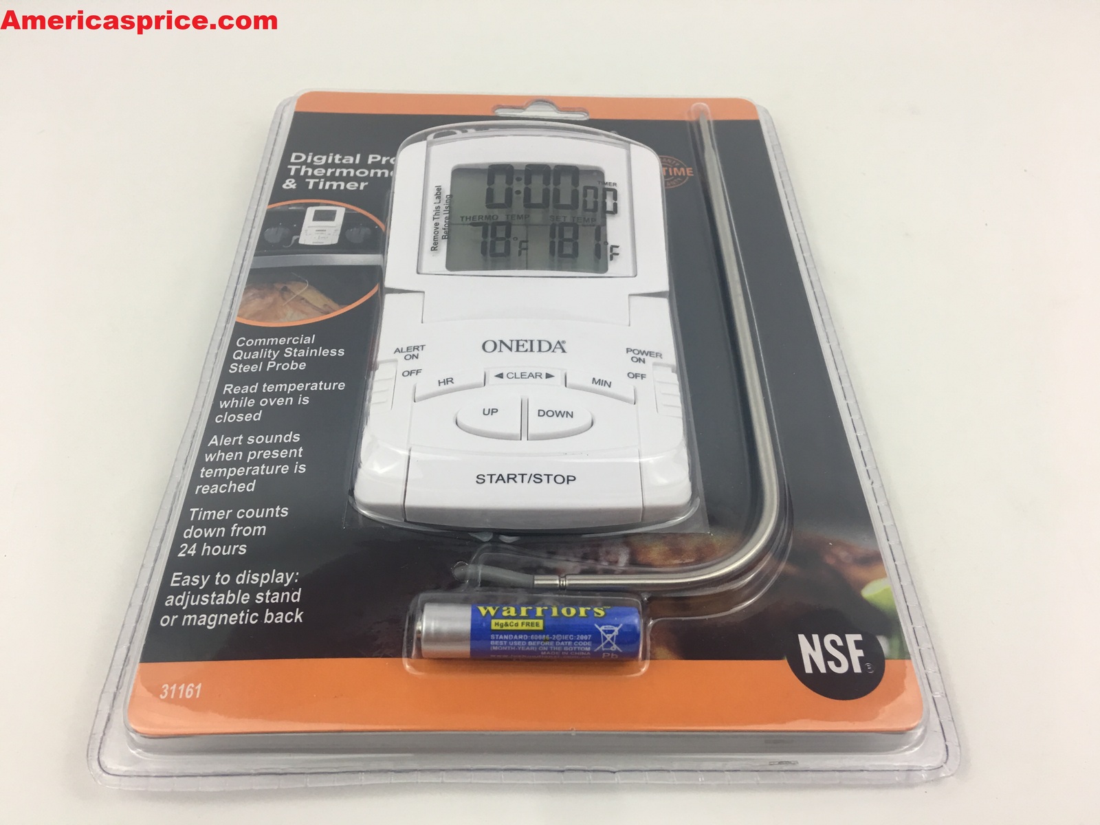 Oneida Digital Probe Thermometer & Timer 31161 Cooking Thermometers