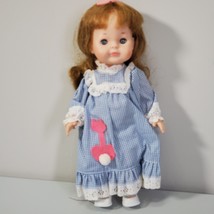 Vintage Vogue Doll 11&quot; Blue Pajamas Nightgown Brown Hair Blue Eyes USA 1964 - $19.77