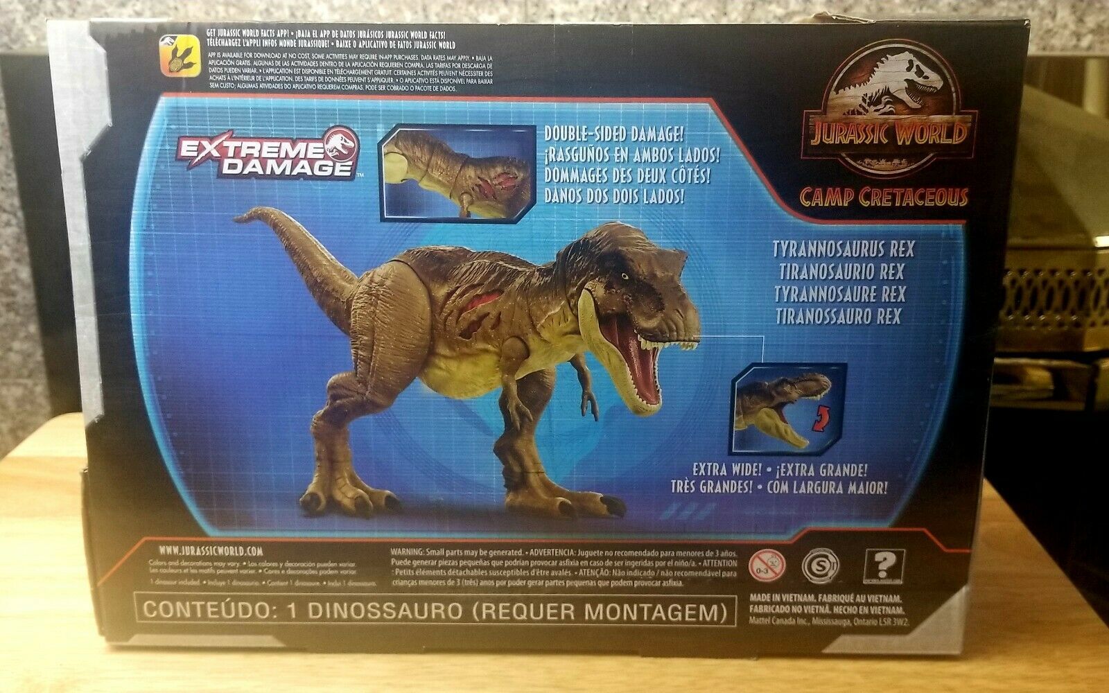 Jurassic World TYRANNOSAURUS REX Extreme Damage Dinosaur Figure Camp ...