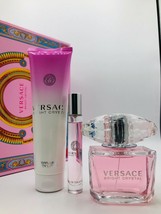 Versace Bright Crystal Perfume 3.0 Oz Eau De Toilette Spray 3 Pcs Gift Set image 5