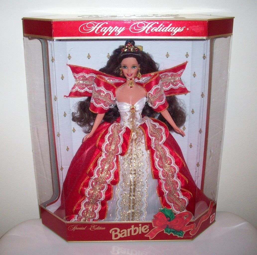 1997 Happy Holiday Barbie Doll Special Edition White Background - Happy ...