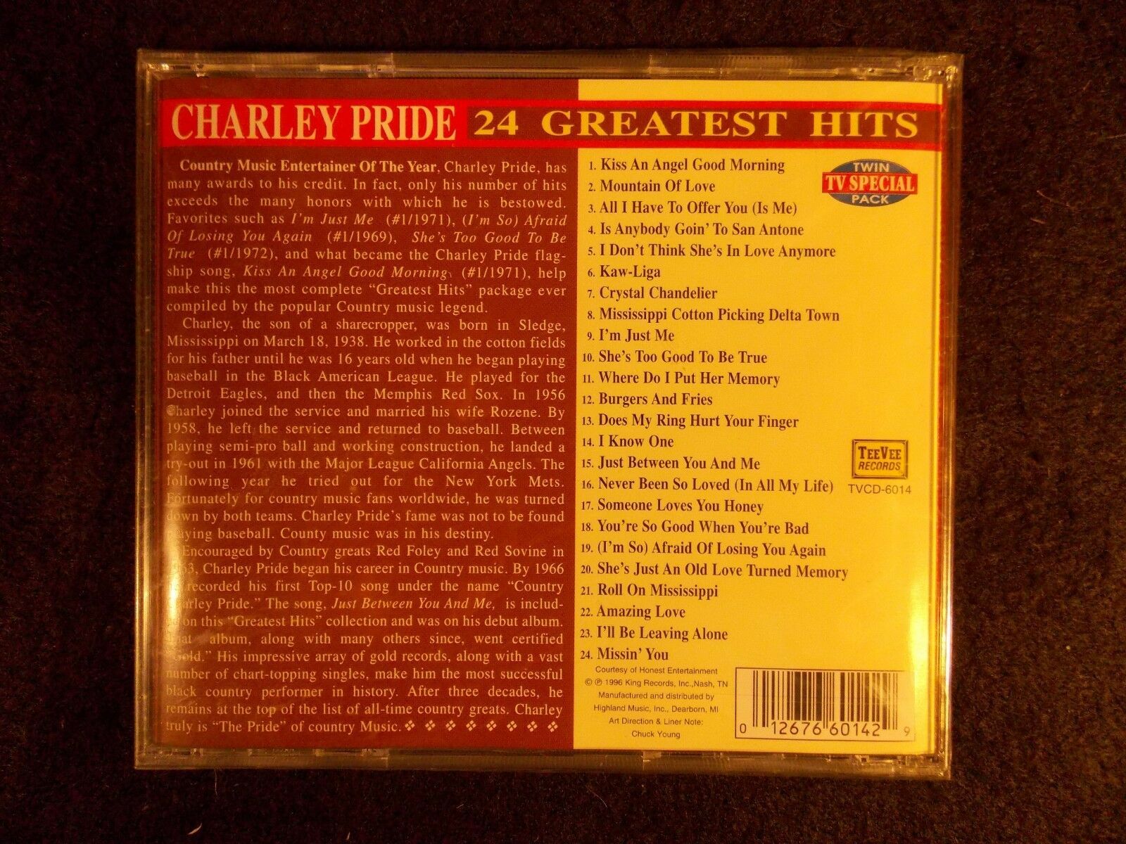 24 Greatest Hits by Charley Pride (CD, 1996) King/TeeVee BRAND NEW! - CDs