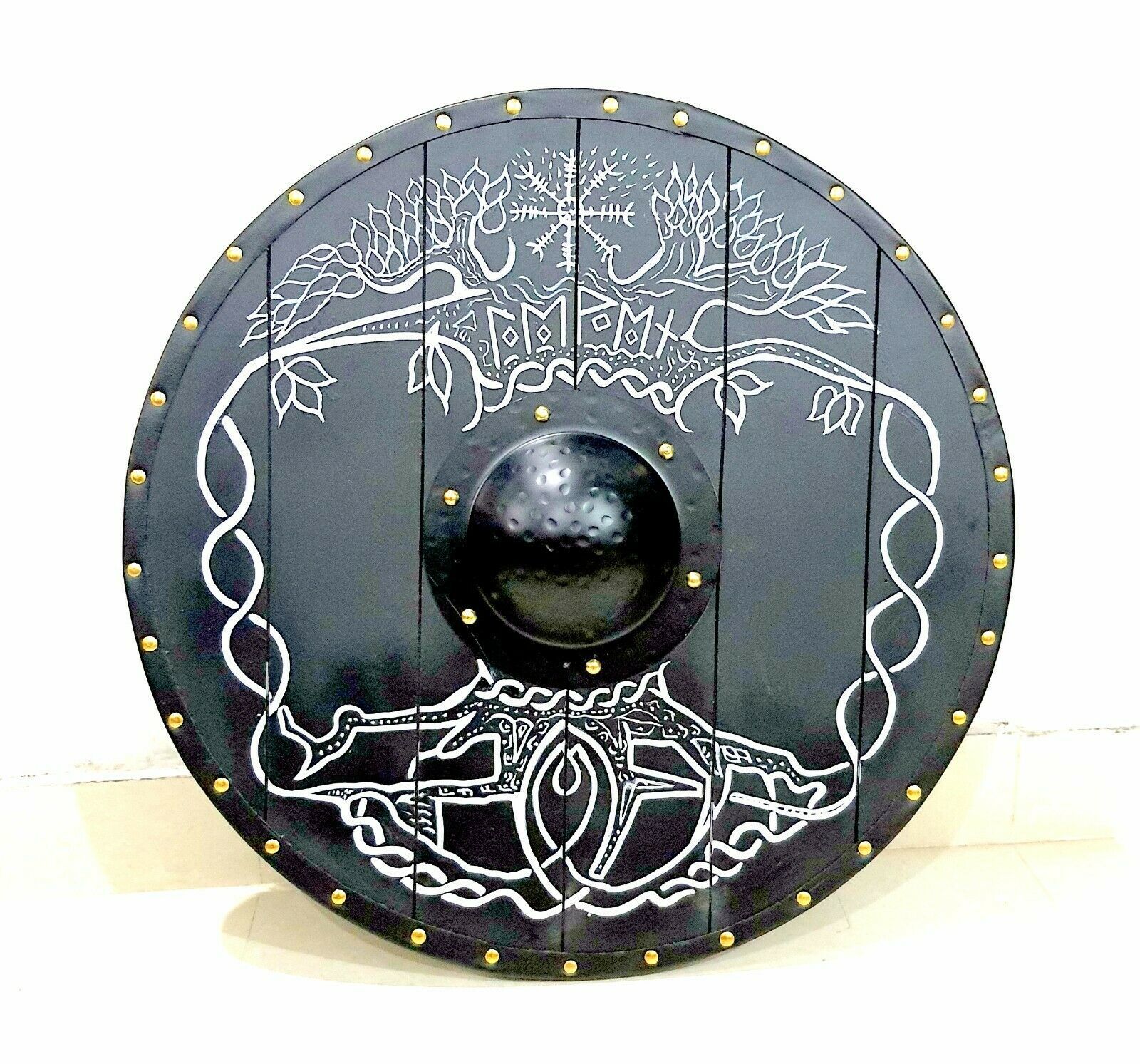 Viking Shield 24 Tree of Life Painted Round Shape Wooden Decorative Shield