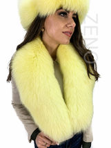 Arctic Fox Fur Collar 47' (120cm) + Tails as Wristbands / Headband Saga Furs Boa image 6