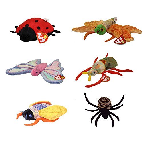 Ty Beanie Babies - Bugs (Set of 6)(Flitter, Glow, Lucky, Scurry, Spinner, Twitte - $55.39
