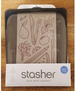 STASHER Silicone Reusable Sandwich Storage Food Bag Plastic Free BRAND *... - $16.83