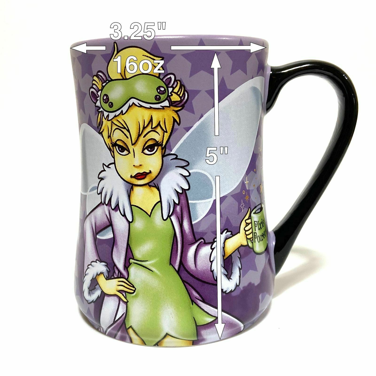 Tinker Bell Disney Coffee Cup Mug Mornings Aren't Magical Pixie Power Glasses, Cups, Mugs