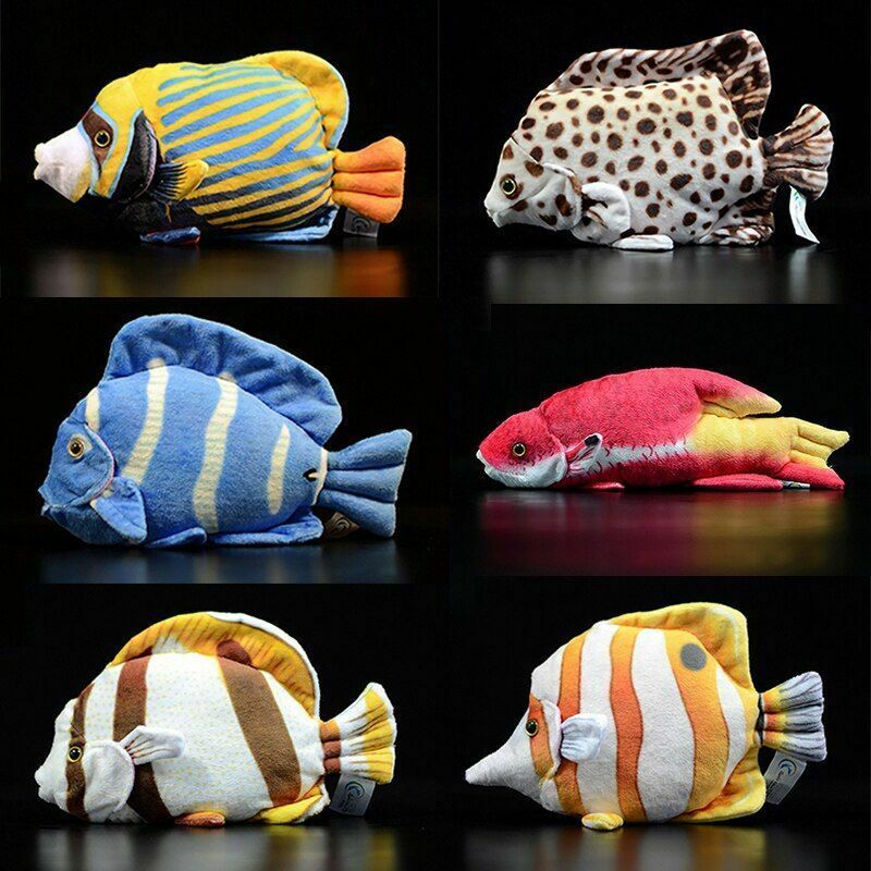 Regal Blue Tang Emperor Angelfish Butterflyfish Tropical Fish Spotted Plush Toy