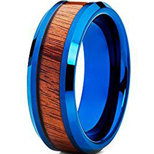 COI Tungsten Carbide Wedding Band Ring With Wood - TG4524
