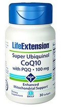 2 PACK Life Extension Super Ubiquinol CoQ10 PQQ 100 mg 30 gels heart health image 2