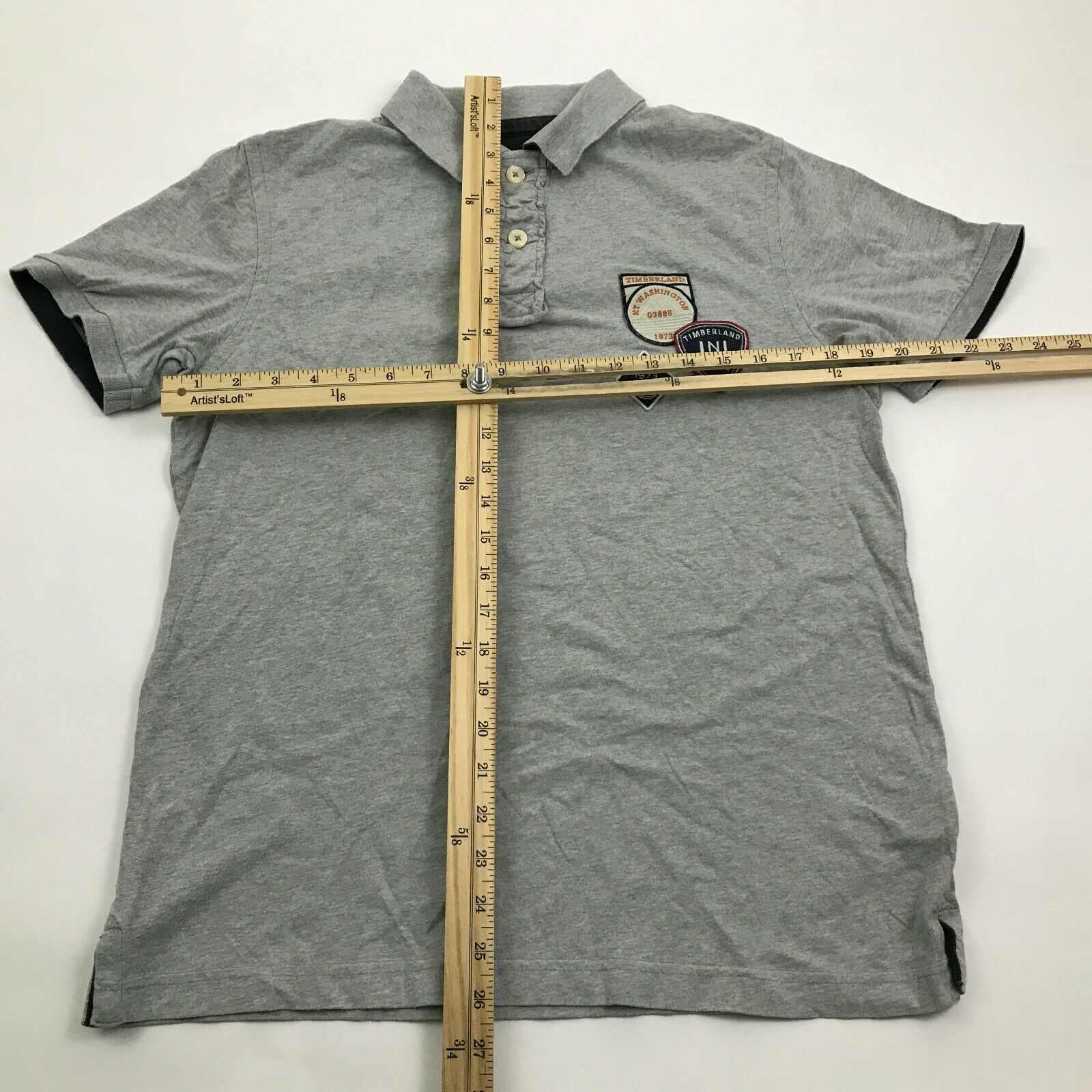 VINTAGE Timberland Earthkeepers Polo Size M Medium Slim Fit Gray Ringer ...