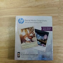 HP Social Media Snapshots Sticky Back Photo Paper 4 x 5 printer paper br... - $7.02