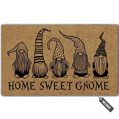 MsMr Funny Door Mat Home Sweet Gnome Indoor Outdoor Doormat Custom