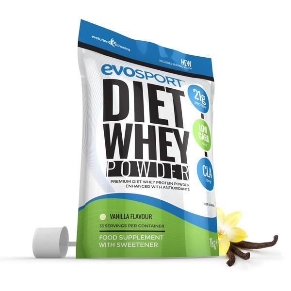 EvoSport Diet Whey Protein with CLA, Acai Berry & Green Tea 1kg Vanilla