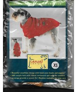 CASUAL CANINE Sparkle Snowflake Red Beaded Dog Sweater - XS - $18.81