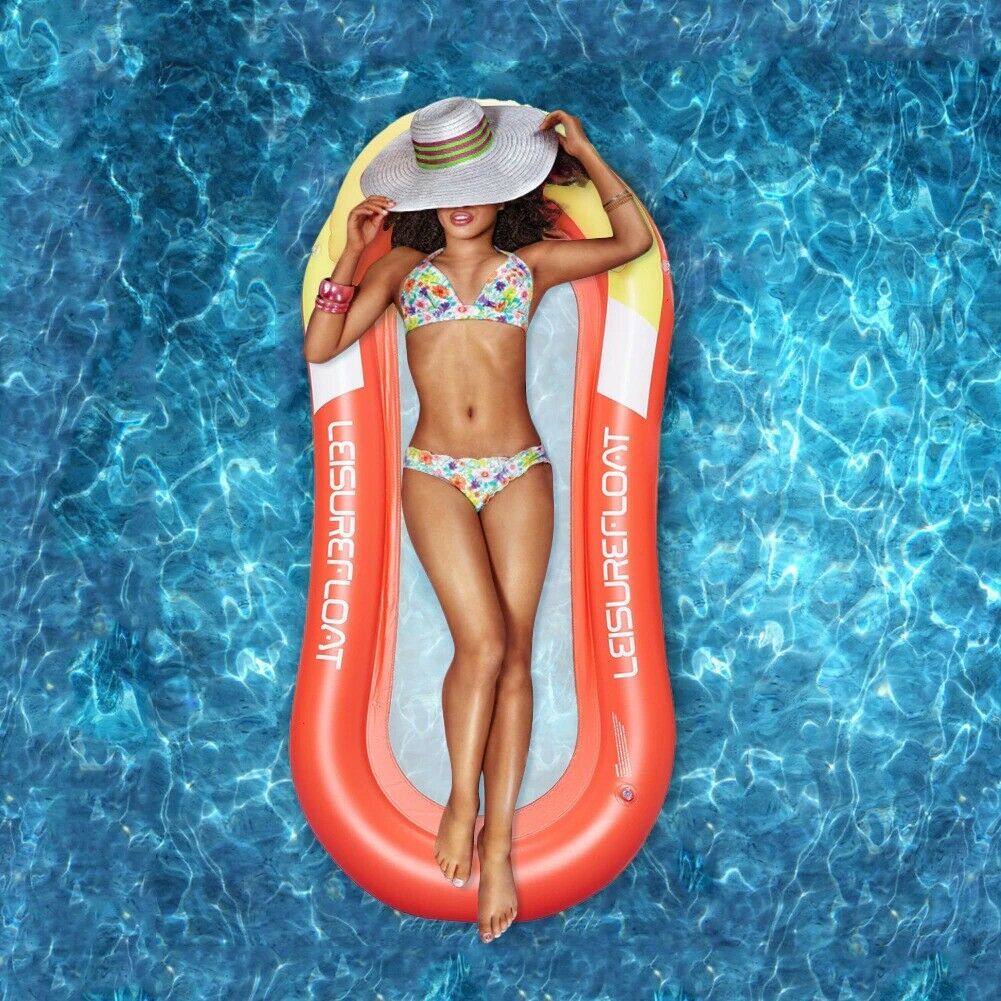 NOS 1993 Aqua Leisure Two Color Inflatable Pool Float Raft Matress 72x27 for sale online 