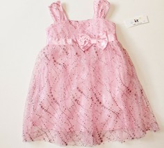NWT IZ Byer Girls 4 5 Pink Mesh Sparkly Glitter Easter Party Fancy Summe... - $17.99