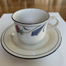 Lenox Poppies On Blue Cup &amp; Saucer Set - $8.42