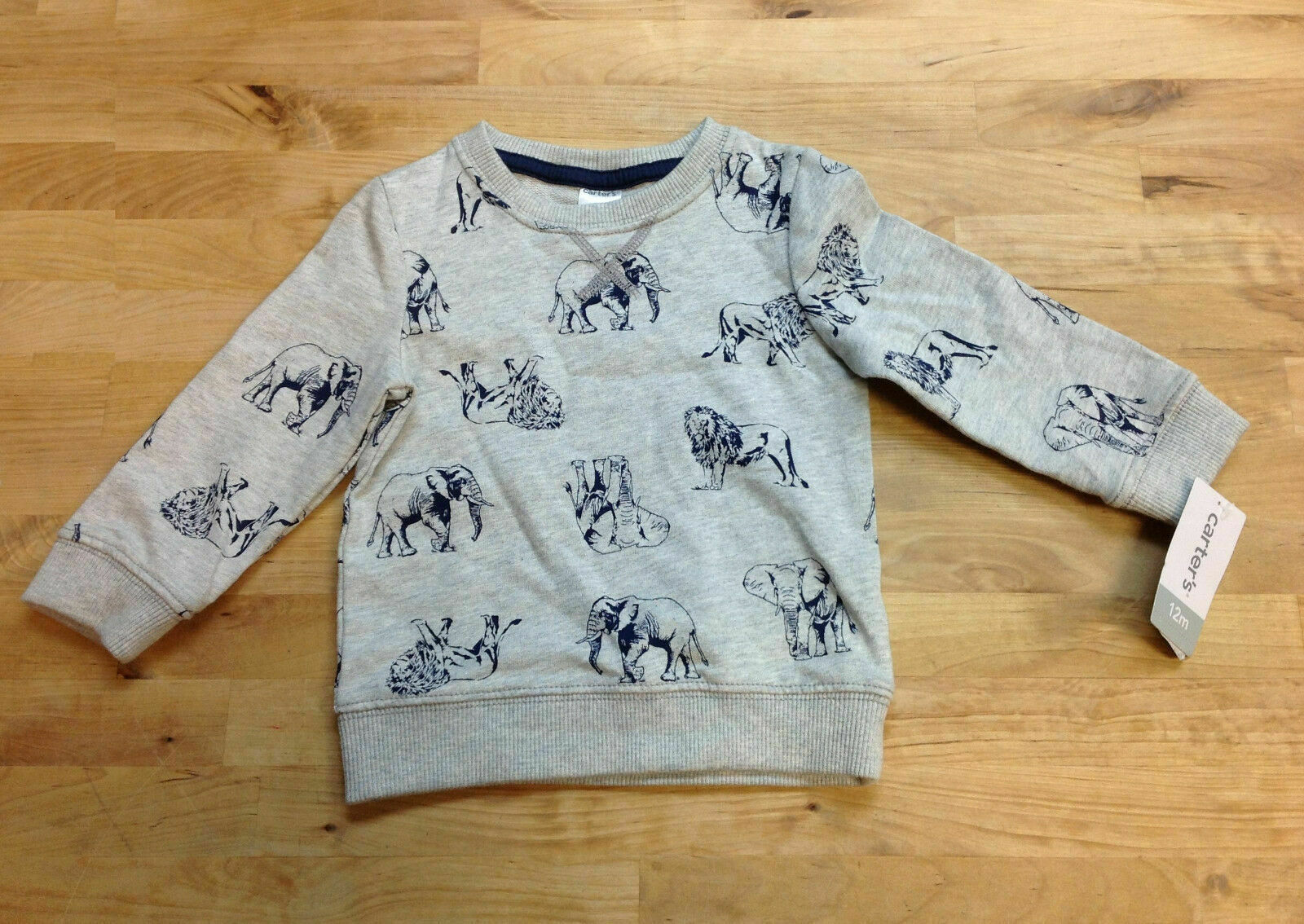 Carter's Baby Boys' Long-Sleeve Animal Shirt, Gray, Size 12 Months - $14.69