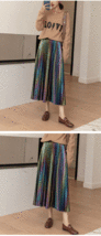 Rainbow Long Pleated Skirt Womens Pleated Skirt Outfit High Waisted image 7