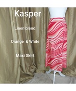 KASPER PRINTED LINEN BLEND MAXI SKIRT SIZE 16 - $14.00