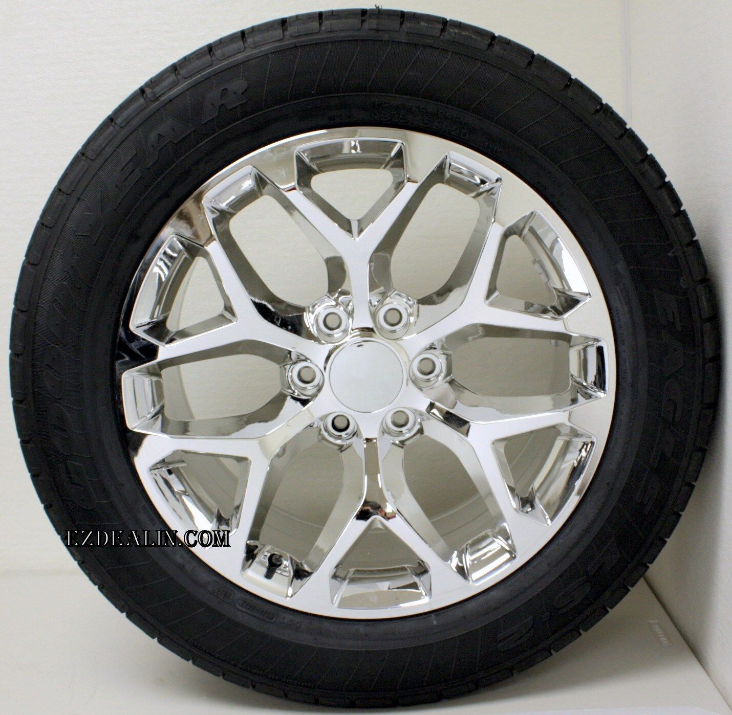Chrome 20" Snowflake Wheels With Goodyear Tires for Chevy Silverado
