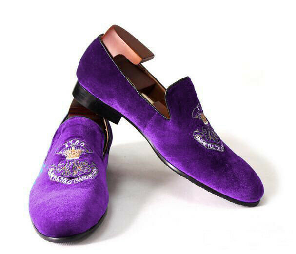 Men Hand Made Purple Color Loafer & Slip Ons Genuine Real Leather Shoes ...