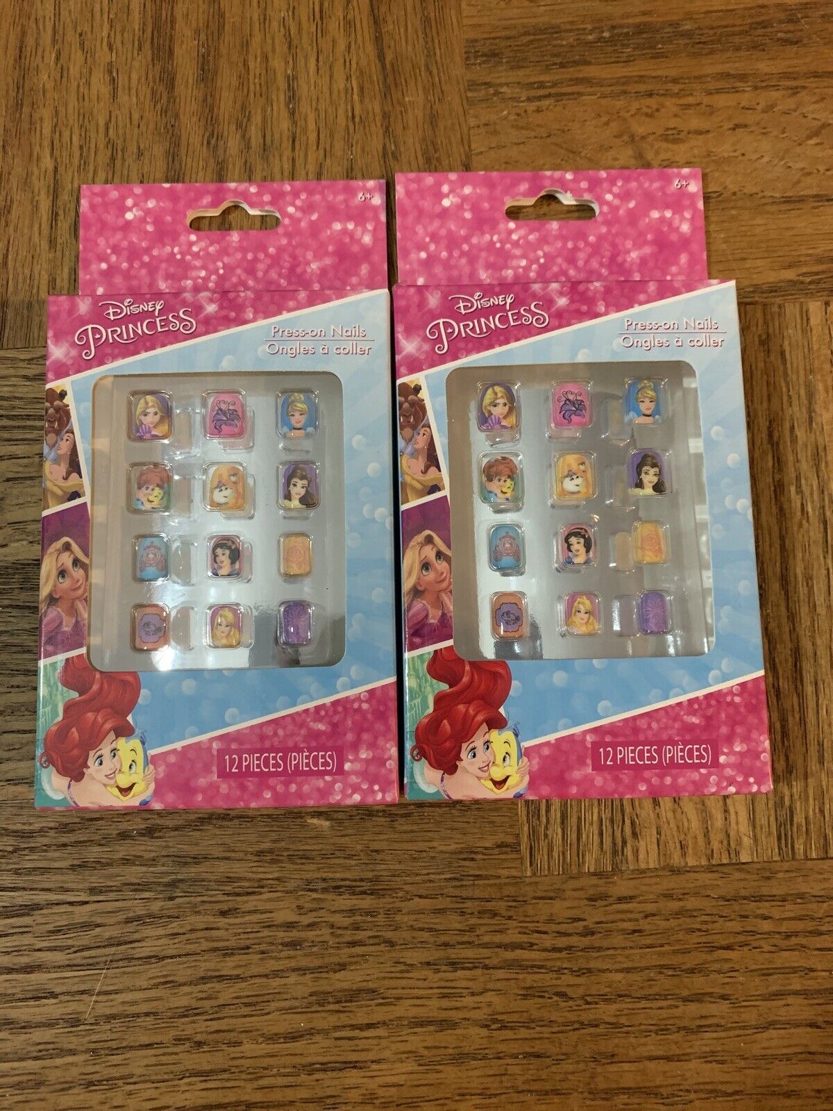 Disney Princess Press On Kids 12 Pieces 2 Boxes