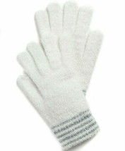 Charter Club Striped-Cuff Chenille Gloves One Size Ivory - $10.90