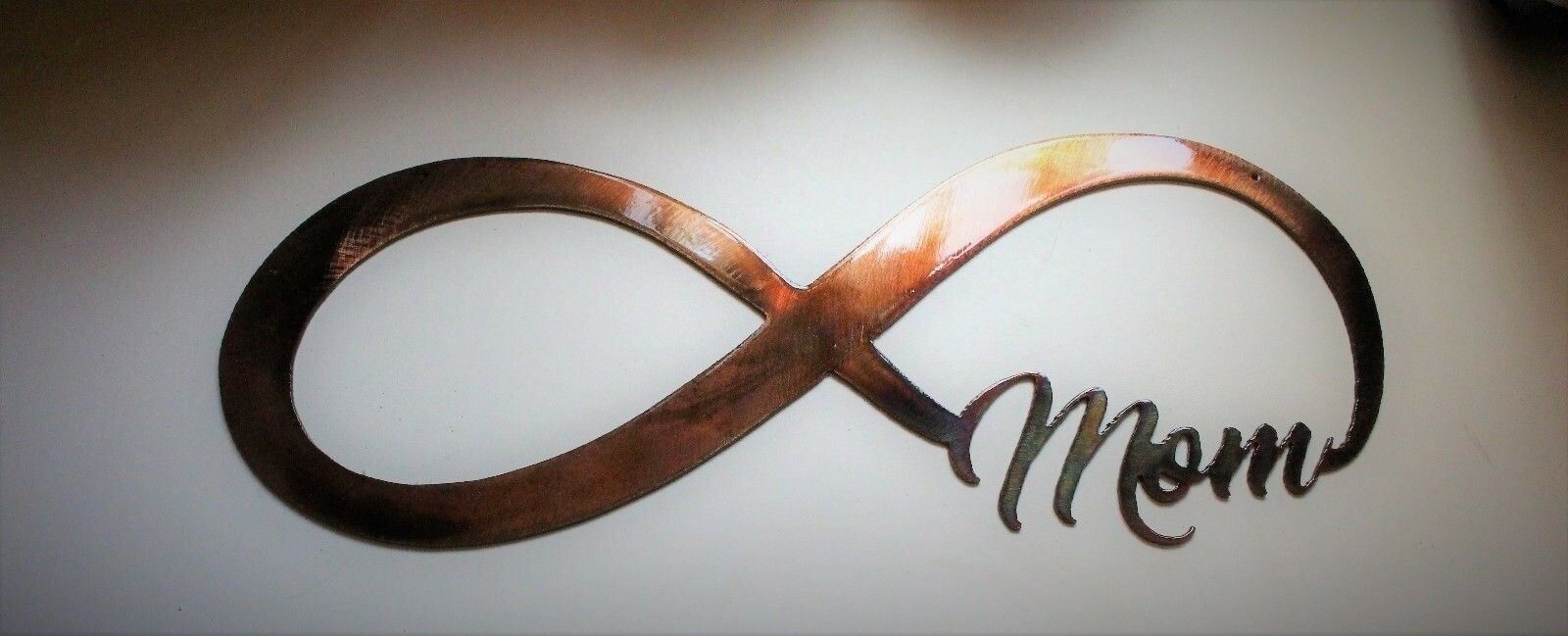 Primary image for Infinity Mom Metal Wall Art Decor Copper/Bronze Plated 15 1/4" x 6"