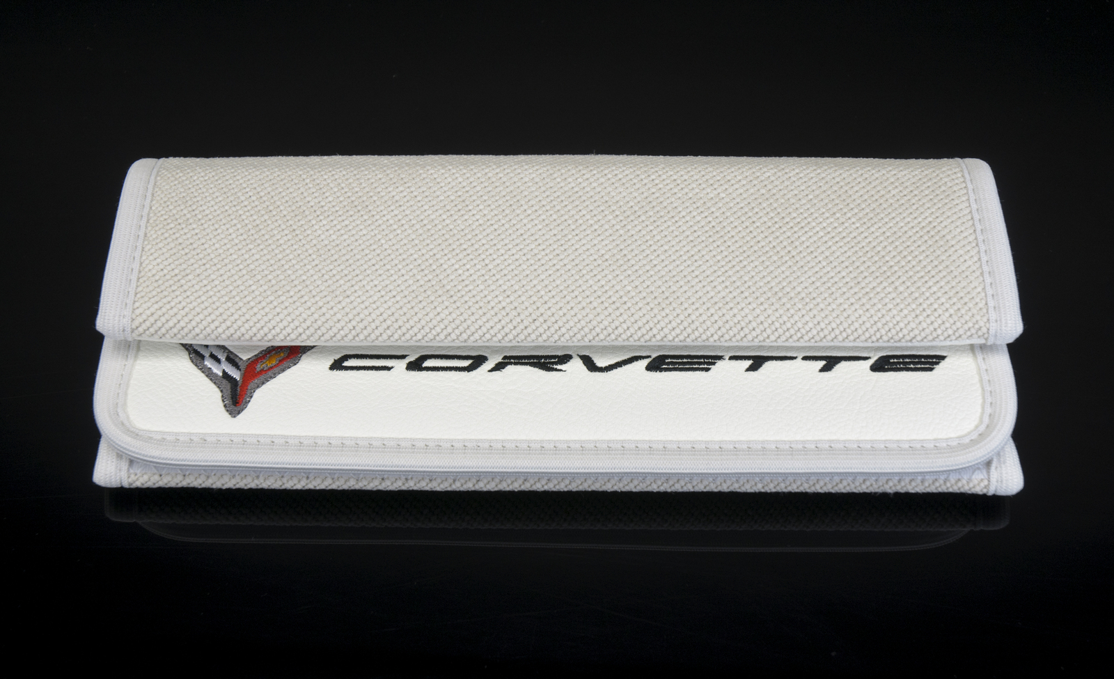 Car Seat belt Shoulder Pads fits Corvette C8 White Leather Black